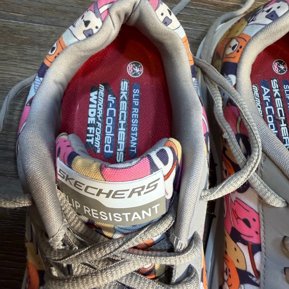 Skechers Work Women 9.5 Wide Dog Print Slip Resistant EH Sneakers 77248W GMLT - Picture 5 of 11